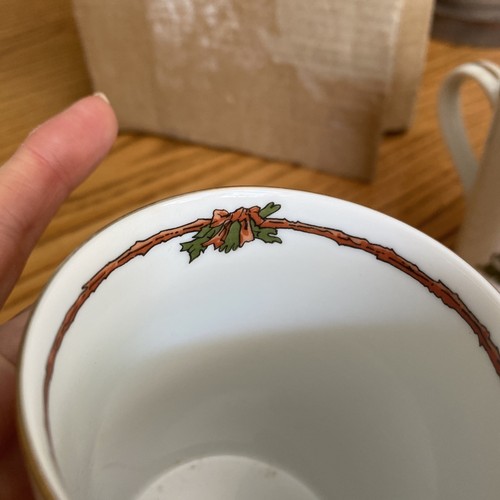 Vintage Fitz & Floyd Mugs Set 4 Deck the Halls Christmas Cup Made in Japan +box - Picture 15 of 18