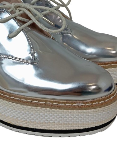 ZARA WOMAN Mocasines Mujeres Zapatos Talla EU 38 color plata look casual - Imagen 3 de 5