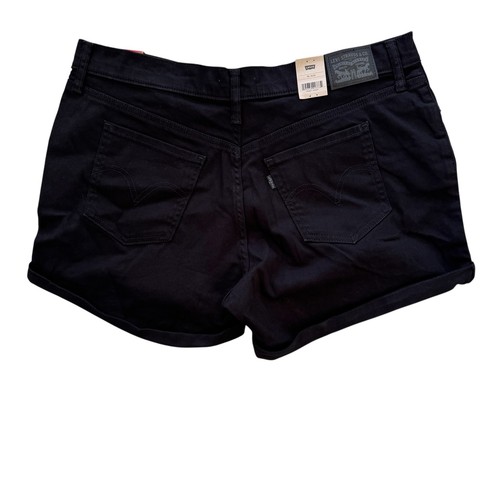 Levi's Mid Length Womens Black Denim Shorts Cuffed Size 18 NWT - Picture 3 of 6