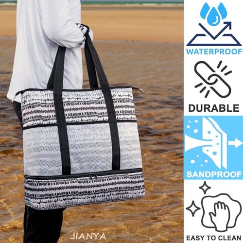 Beach Bag XL Women Waterproof Beach Tote Pool Bags with Cooler Sandproof - Picture 7 of 7