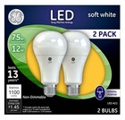 GE 2-Pack A21 LED Bulbs - 12W (75W Eqv), Soft White 2700K, Non-Dimmable