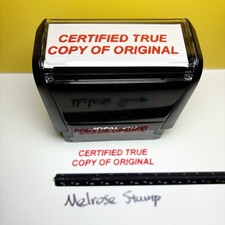 Certified True Copy Of Original Rubber Stamp Red Ink Self Inking Ideal 4913