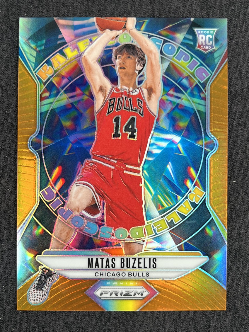 2024-25 Panini Prizm Matas Buzelis Rookie RC Kaleidoscope Orange Prizm 04/49