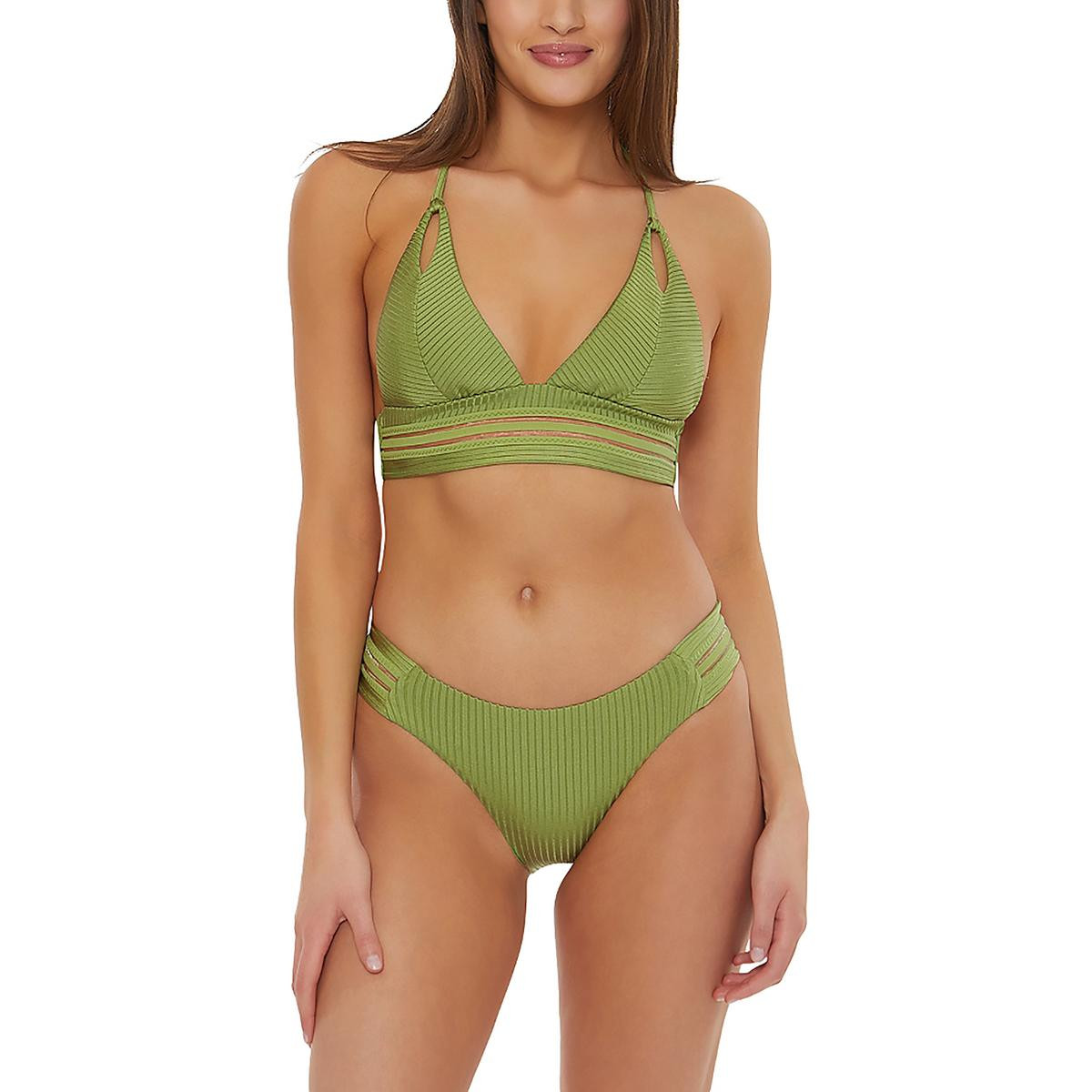 Женские плавки Isabella Rose из рубчатого нейлона с отделкой снизу BHFO 4880