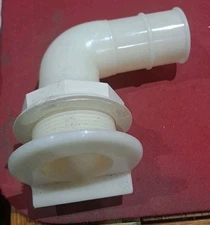 T-H MARINE 1 1/2" x 90 Degree FLEX FLANGE THRU-HULL DRAIN  P#  TH-7410W