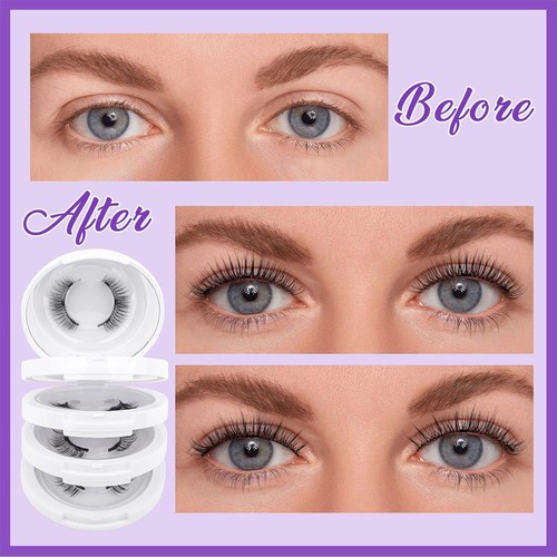 4 paia ciglia magnetiche 3D Magnetic Eyeliner Lashes finte ciglia DHL - Foto 11 di 16