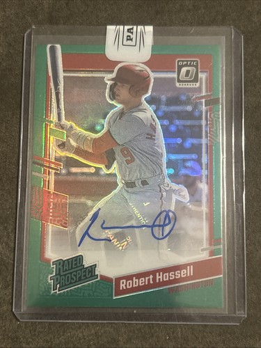 2023 Donruss - Optic Prospect Green Auto Robert Hassell #’d 4/5 Nationals