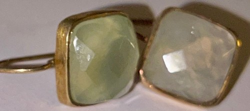 Sterling Silver & Green Quartz Prasiolite Cushion-Cut Earrings, Pierced - Picture 2 of 5