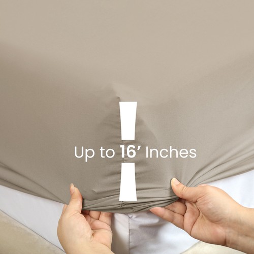 Fitted Sheet Deep Pocket Easy Care Breathable Microfiber Elastic Bedding Sheets - Picture 49 of 105