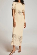 Mint Velvet Yellow Lace Cutout Maxi Dress RRP - £199 Size 12