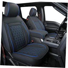 F150 Faux Leather Seat Covers Fit for 2015 2015-2026 Full Set Black Blue