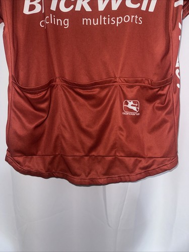 Camiseta de ciclismo Giordiana Brickwell para hombre mediana naranja media cremallera bolsillos - Imagen 7 de 10