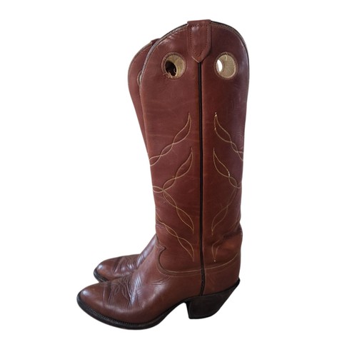 Tony Lama Cowboy Boots Size 8.5 E 6421 Vintage Gold Label Buckaroo Tall Mens - Picture 14 of 16