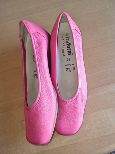 Vitaform loafers ballet shoes trainers size 37 UK 4 deer leather pink mint condition - Picture 2 of 9