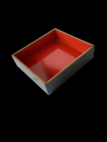 Japanische Schatulle Holz Natur Rot Schwarz Gold Vergoldet Lack Accessoire Antik gyuhj - Bild 2 von 12