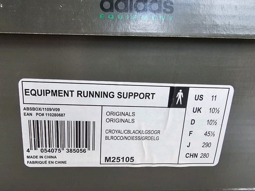 Adidas EQT Equipment Running Support - Royal UK 10.5 / US 11 / EUR 45 1/3 M25105 - Foto 10 di 10