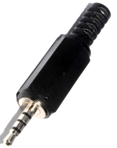2.5MM 4P 4 POLOS 4 VÍAS ENCHUFE CONECTOR DORADO, TERMINALES DE SOLDADURA PARA CABLE DE AUDIO O VIDEO - Imagen 3 de 5