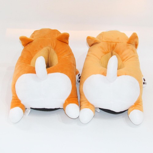 Shiba Inu Shape Shoes Indoor Home Slippers Animal Plush Slippers for Women - Picture 3 of 7