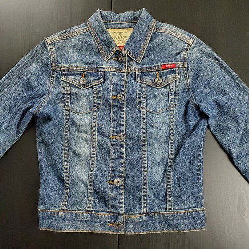 GUESS Youth Large (14) Denim Jean Jacket Medium Wash - Picture 3 of 16