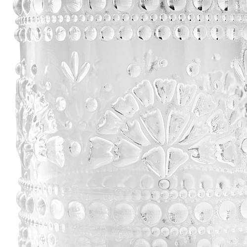 Pioneer Woman Channing Embossed Glass Tumbler Clear 18oz Vintage Inspired New - Picture 2 of 6