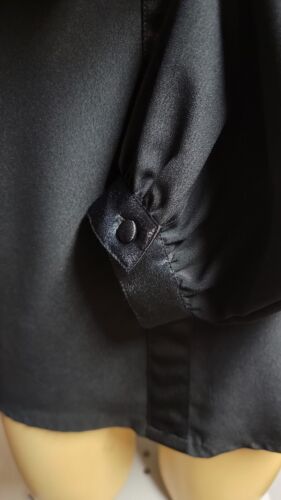 Vintage Oscar De La Renta Black Bow Detail Tie Toxedo Bishop Blouse Size 14 - Picture 3 of 8