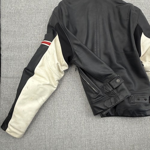 Ducati Leather Motorcycle Jacket Racing Biker Black White Sz EU 58 US 48 XL - Picture 15 of 17