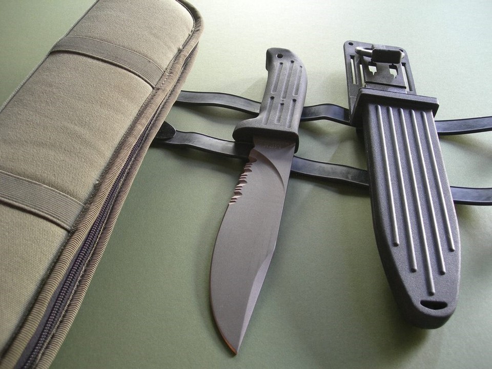 MISSION KNIVES KNIFE MPK TI 12" / ORIGINAL SHEATH / LEG STRAPS / UNUSED