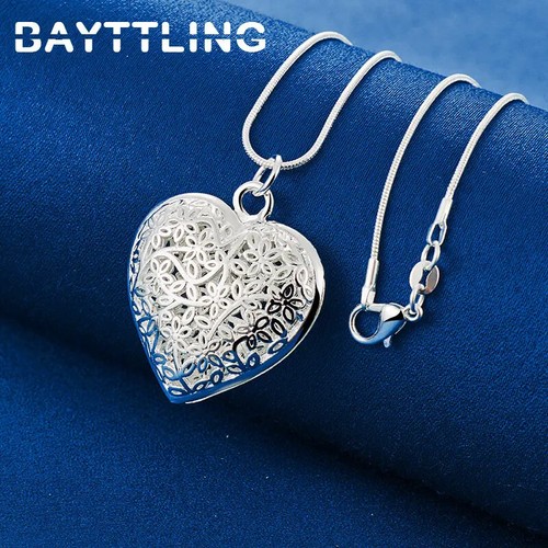 925 Sterling Silber 16-30 cm Muster Herz Halskette für Damen Schmuck - Bild 2 von 7