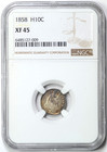 1858 Seated Liberty Half Dime Ngc Xf45 Nice Coin