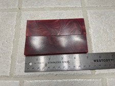 Pair of Red Carbon Fiber Copper Powder Black Resin Knife Handle Blank Scale