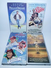 Lot Of 4 Baseball Vhs Tapes Field Of Dreams, A League Of Their Own, The Babe