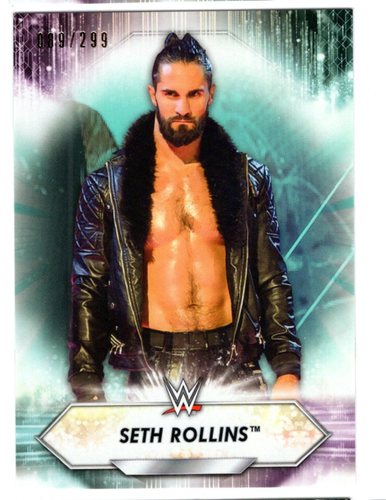 SETH ROLLINS 2021 TOPPS WWE AQUA PARALLEL /299
