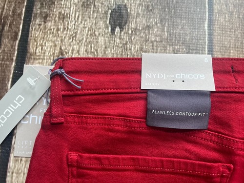 NYDJ X CHICOS SKINNY LIFT TUCK JEANS RED MENS SIZE 8 NEW WITH TAGS $119 - Picture 10 of 10