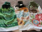 3  HAND CROCHETED TOP HANGING KITCHEN TOWELS BE THANKFUL, SUNFLOWER,HEART, IRISH