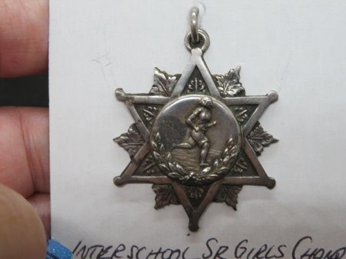 Interschool Sr Girl Champ 1938 Pre-WWII .925 Sterling Slver Award Pendant