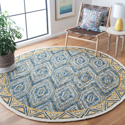 Safavieh Aspen BLUE / GOLD 7' X 7' Round Area Rug - APN822M-7R