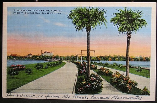 Clearwater, Florida - Glimpse of Clearwater from the Memorial Causeway - written - Picture 1 of 2