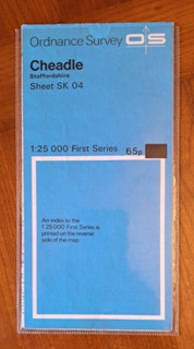 Cheadle Ordnance Survey 1:25000 First Series 1961 SK04 with plastic sleeve.