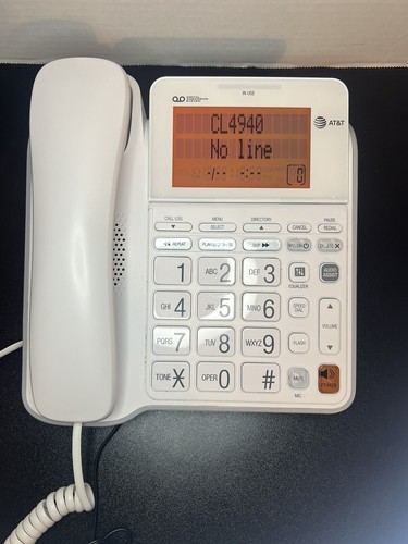 AT&T CL4940 Single Line Corded Phone - White - Zdjęcie 2 z 5