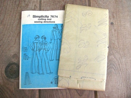 Flared Jeans Sewing Pattern Top-Stitched Shirt Simplicity 7674 Size 16 Uncut - Picture 3 of 3