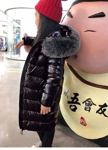 New Winter Coats Teens Down Jacket Real Fox Collar Kids Long Children Parka US - Picture 16 of 27
