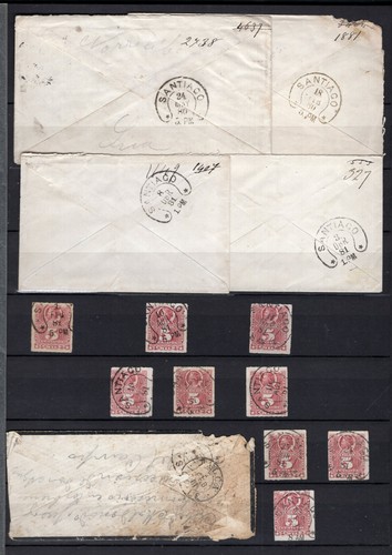 CHILE Horseshoe cancel collection 10 scans for study 1878-1883 - Picture 3 of 10