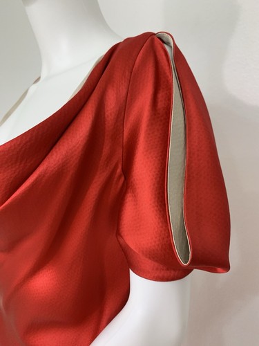 Alexander McQueen Vintage Red Silk Satin Bias Cut Midi Dress IT42 WTags - Picture 9 of 24