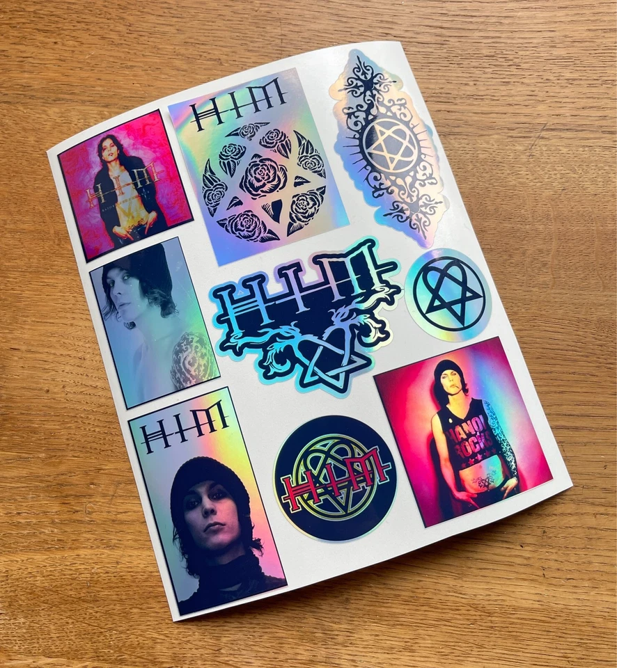 HIM Ville Valo Stickers Vinyl Decals, Ideal for journals, notebooks & laptops - Image 3 of 4