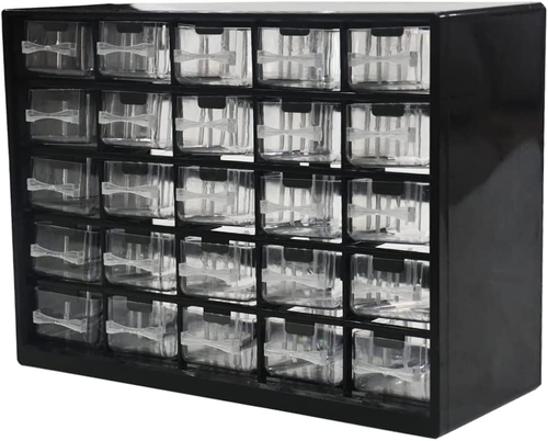 Parts Screws Storage Organizer, Plastic Hardware Small Tool Parts 25 Drawers - Picture 6 of 11