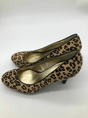 Anne Klein Fur Leopard Animal Print Round Toe Pumps Heels Womens (8M) - Picture 3 of 10