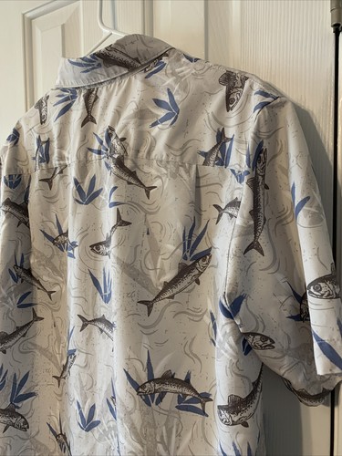 Chaps Men’s L/G Khaki Fishing Shirt Short Sleeve Easy Dry Sun Protection Pockets - Picture 11 of 13