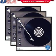 Black Metal LP Frame Set 3 Pack Wall Mountable Record Display Album Art New