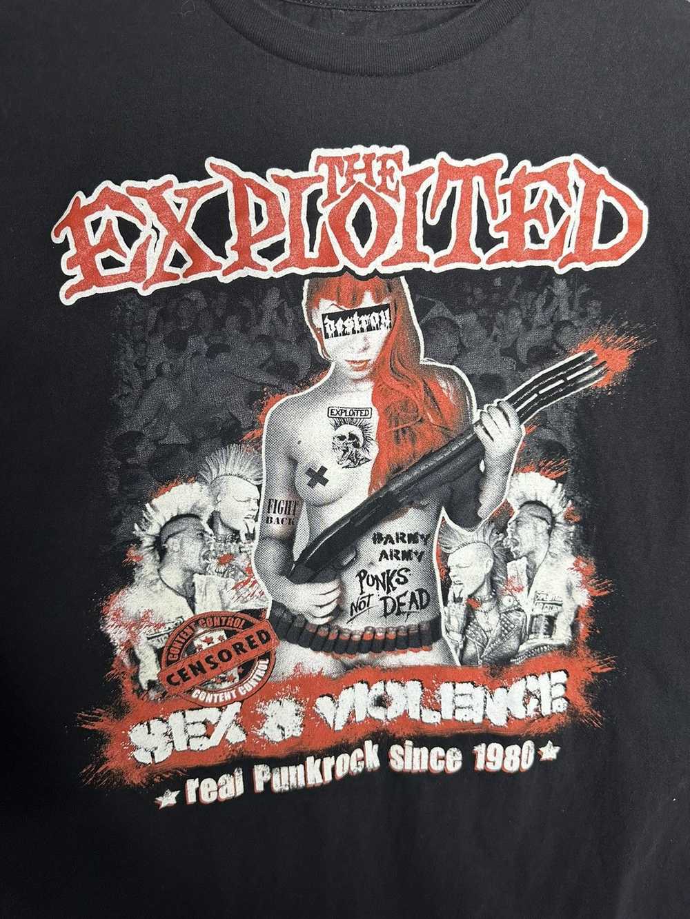 Vintage The Exploited Sex & Violence Punk Rock T-shirt BO770