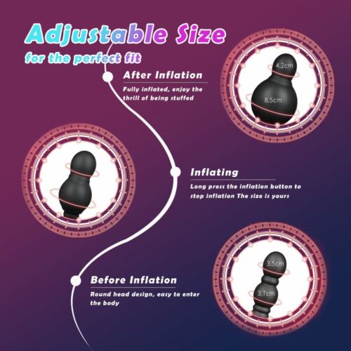 Inflatable Anal Vibrator Butt Plug Male Prostate Massager Sex Toys For Men Women - Picture 4 of 9